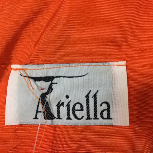 Ariella orange dress with green flower pattern - Picture 3 of 3